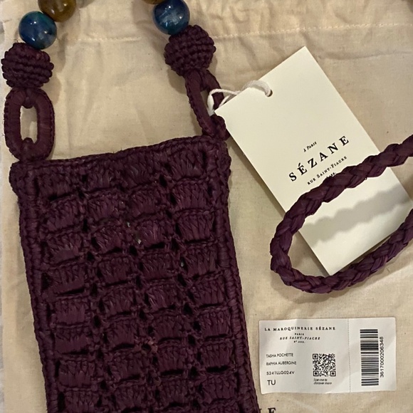 Sezane Tasha Raffia Crossbody Pouch NWT - Picture 4 of 9